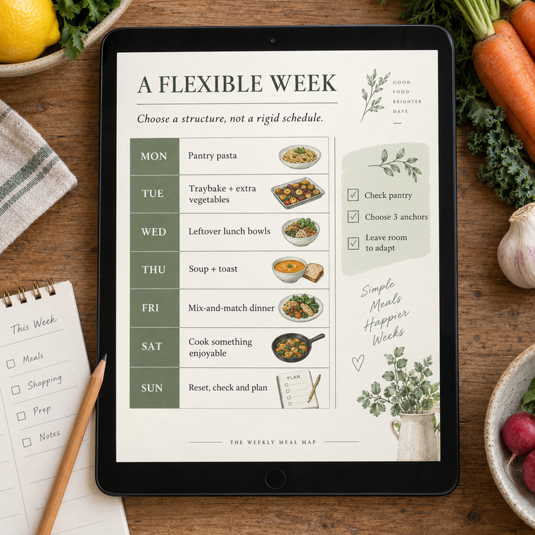 Sample interior page from The Weekly Meal Map.